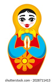 Matryoshka, emociones, emoticonos, cara femenina, cara pintada, muñeca, muñeca rusa, publicidad, moda, prensa, Internet, aplicación, chica, vestido, vestido brillante, cejas hermosas, dibujos animados, tradiciones