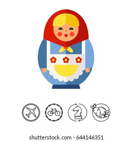 Matryoshka flat icon