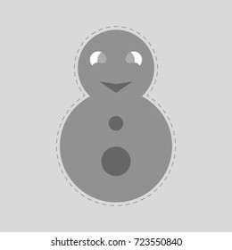 matryoshka. gray russian doll. grey roly-poly toy. abstract monochrome background. vector illustration.