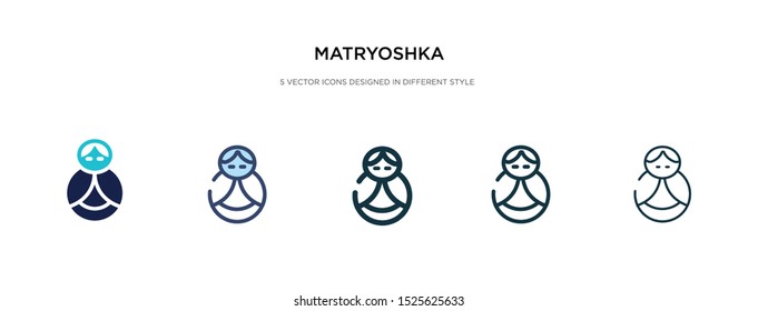 matryoshka icon in different style vector illustration. two colored and black matryoshka vector icons designed in filled, outline, line and stroke style can be used for web, mobile, ui