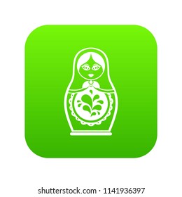 Matryoshka icon digital green for any design isolated on white vector illustration