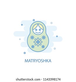 Matryoshka line trendy icon. Simple line, colored illustration. Matryoshka symbol flat design from Russia set. Can be used for UI/UX