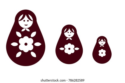 Matryoshka. Nesting doll, a set of dolls - souvenirs from Russia. Vector icon