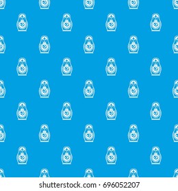 Matryoshka pattern repeat seamless in blue color for any design. Vector geometric illustration