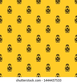 Matryoshka pattern seamless vector repeat geometric yellow for any design