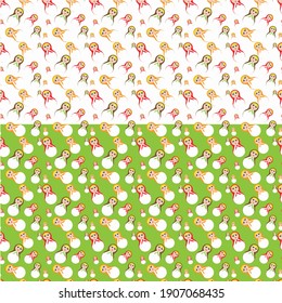 Matryoshka pattern vector colored textile .Baby clothes. Gift paper. Children. 