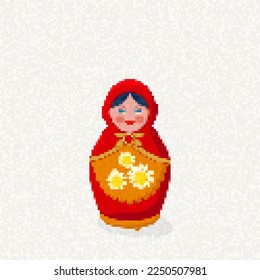  Matryoshka pixel art vector illustration