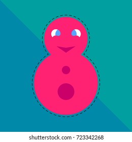 matryoshka. red russian doll. pink roly-poly toy. abstract colored background. vector illustration.