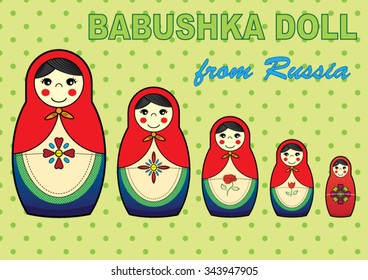 Matryoshka Russian Nesting Doll - Vector Illustration