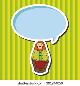 Matryoshka, Russian traditional wooden doll, vector pattern, elements,eps