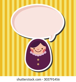 Matryoshka , Russian traditional wooden doll, vector pattern, flat icon elements background,eps10