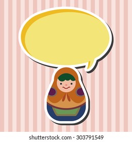 Matryoshka , Russian traditional wooden doll, vector pattern, flat icon elements background,eps10