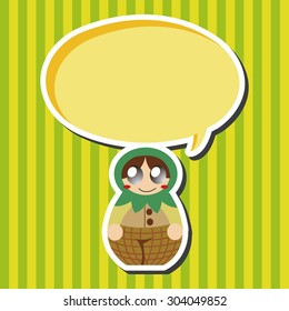Matryoshka , Russian traditional wooden doll, vector pattern, elements,eps