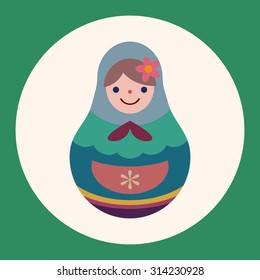 Matryoshka , Russian traditional wooden doll, vector pattern, flat icon elements background,eps10