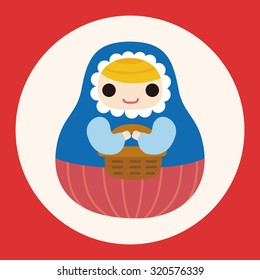 Matryoshka , Russian traditional wooden doll, vector pattern, elements,eps