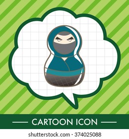 Matryoshka , Russian traditional wooden doll, vector pattern, elements,eps