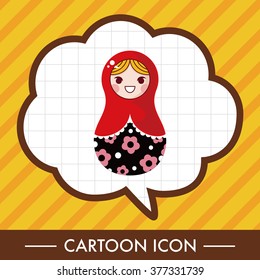 Matryoshka , Russian traditional wooden doll, vector pattern, elements,eps