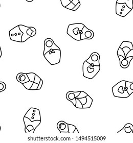 Matryoshka Toy Retro Vector Seamless Pattern Illustration