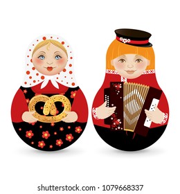 Matryoshka. Traditional russian wooden doll