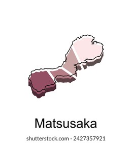 Matsusaka City High detailed illustration map, Japan map, World map country vector illustration template