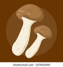 Matsutake-Vektorillustration einzeln. Essbare gesunde Zutat. Vegetarisches Essen, natürlicher Pilz.