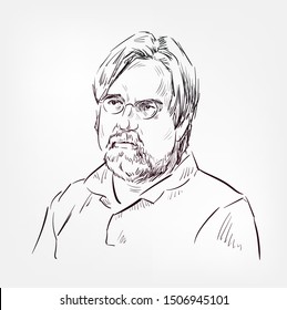 Matt Groening Vector Sketch Portrait Isolated