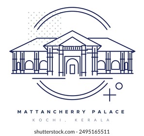 Mattancherry Palace also known as  Dutch Palace - Kochi - Stock Illustration as EPS 10 File