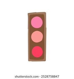 matte blush compact cartoon. glow highlight, contour blend, brush pigment matte blush compact sign. isolated symbol vector illustration