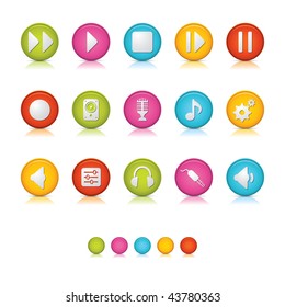 Matte Circle Icons - Audio. Adobe Illustrator Vector File EPS 8 for multiple applications. See more...