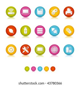 Matte Circle Icons - Computer Equipment. Adobe Illustrator Vector File EPS 8 for multiple applications. See more...