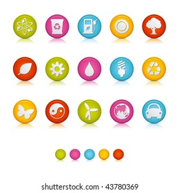 Matte Circle Icons - Ecology. Adobe Illustrator Vector File EPS 8 for multiple applications. See more...