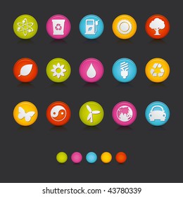 Matte Circle Icons - Ecology in Black. Adobe Illustrator Vector File EPS 8 for multiple applications. See more...