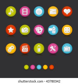 Matte Circle Icons - Multimedia in Black. Adobe Illustrator Vector File EPS 8 for multiple applications. See more...