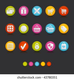 Matte Circle Icons - Shopping in Black. Adobe Illustrator Vector File EPS 8 for multiple applications. See more...