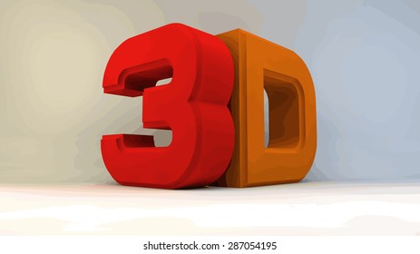 Matte colored 3D logo isolated on white background. Vector illustration.