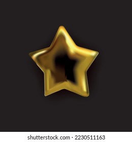 matte gold star with smooth edges