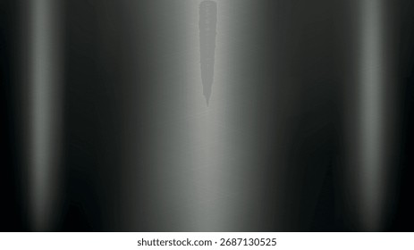 Superfície de metal fosco com acabamento vertical escovado e linhas transversais texturais diagonais