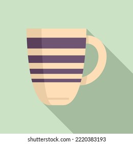 Matte mug icon flat vector. Hot cup. Ceramic drink mug