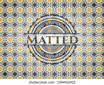 Matted arabesque style emblem. arabic decoration.