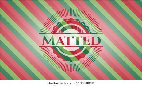 Matted christmas colors emblem.