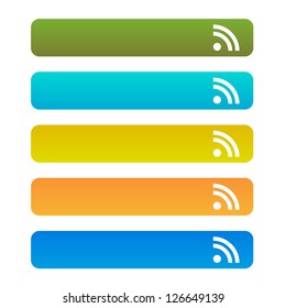 Matted  color buttons with RSS symbol