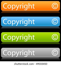 Matted color rounded buttons with copyright on black
