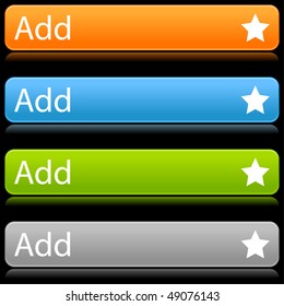 Matted color rounded buttons with star symbol and text on black