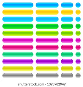 Botones web en blanco con colores coincidentes - Vector
