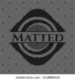 Matted dark emblem