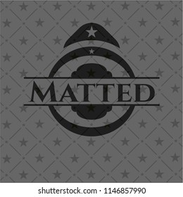 Matted dark icon or emblem