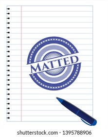 Matted draw (pen strokes). Blue ink. Vector Illustration. Detailed.