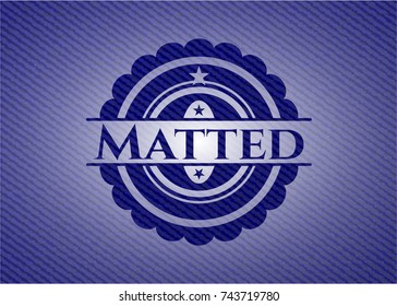 Matted emblem with denim texture
