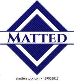 Matted emblem with jean high quality background