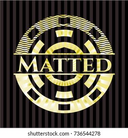 Matted gold emblem or badge